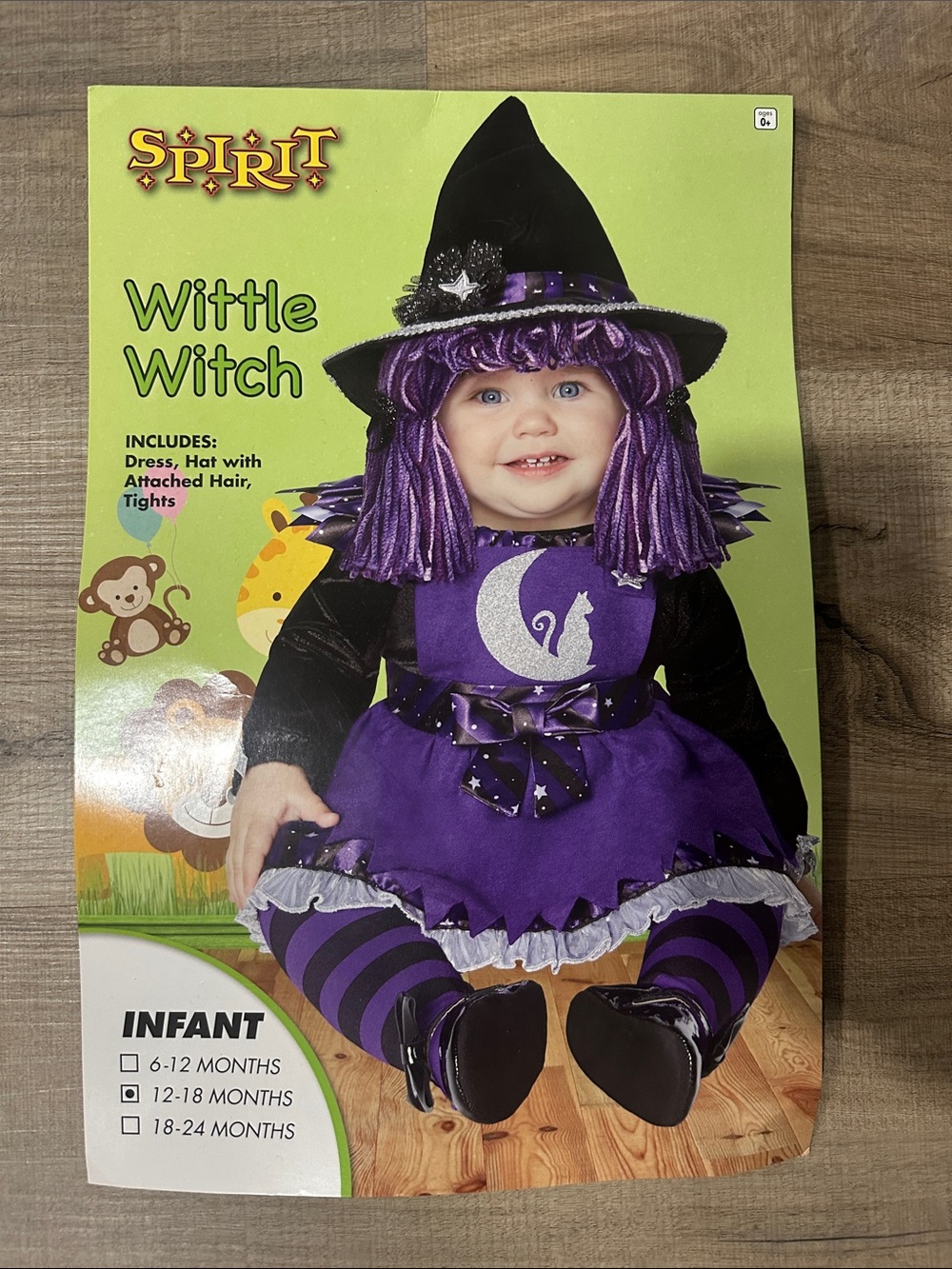 Spirit Purple Wittle Witch Infant Costume with Black Hat